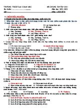 Đề cương ôn tập HKI môn Lịch sử Lớp 8 - Năm học 2022-2023 - Trường THCS Tam Quan Bắc (Có đáp án)